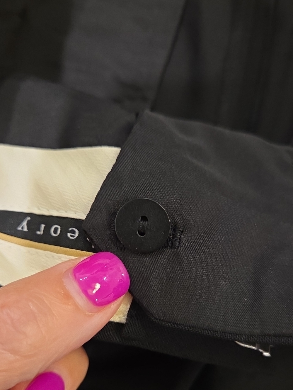 Theory Max C Tailor Dress Pants Black Wool Flare Trousers Size 4📝 - Picture 8 of 13